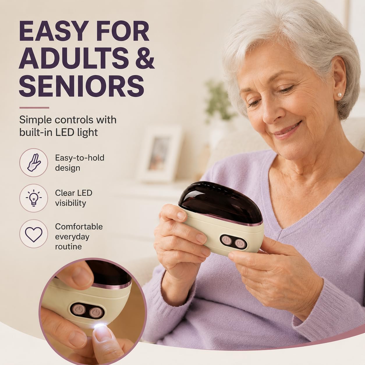 MADRID WIND held in hand illustrating compact size and comfortable control