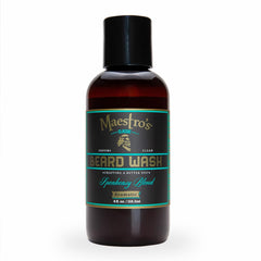 Maestro's Classic front bottle showing Speakeasy scent and clear benefit