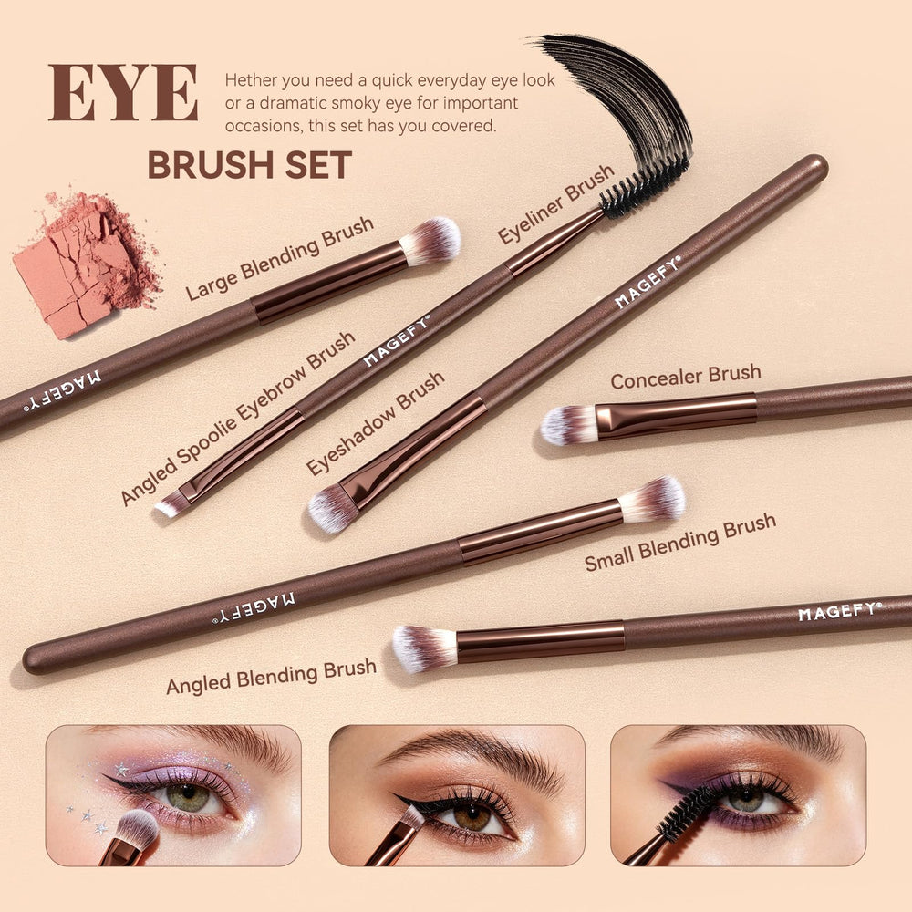 MAGEFY brushes applying foundation for even coverage and streak-free finish