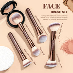 MAGEFY brushes neatly stored in corduroy pouch protecting brushes on travel