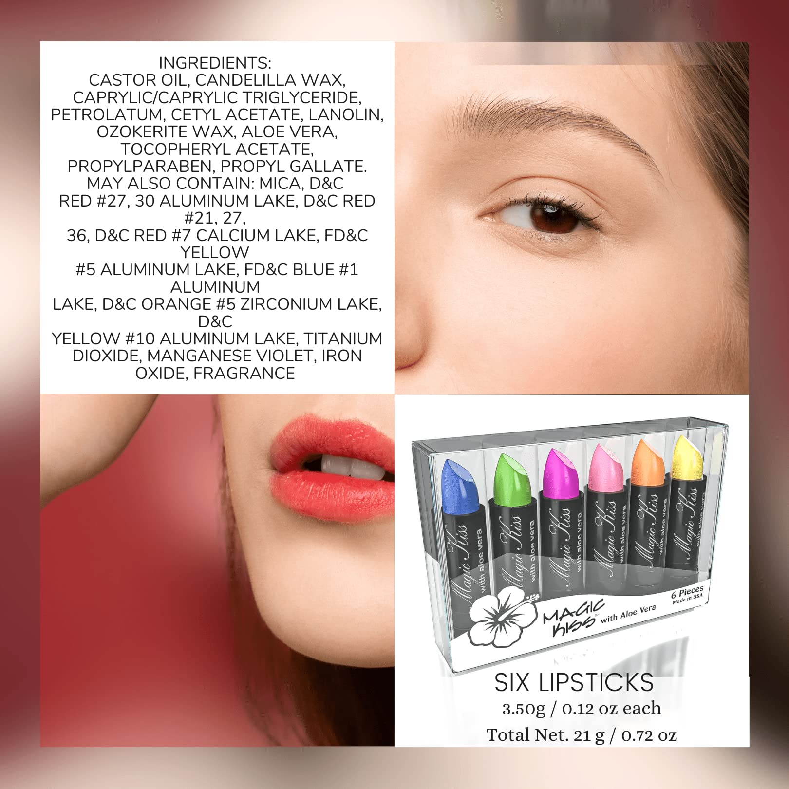 Magic Kiss applied on lips close-up demonstrating personalized color result