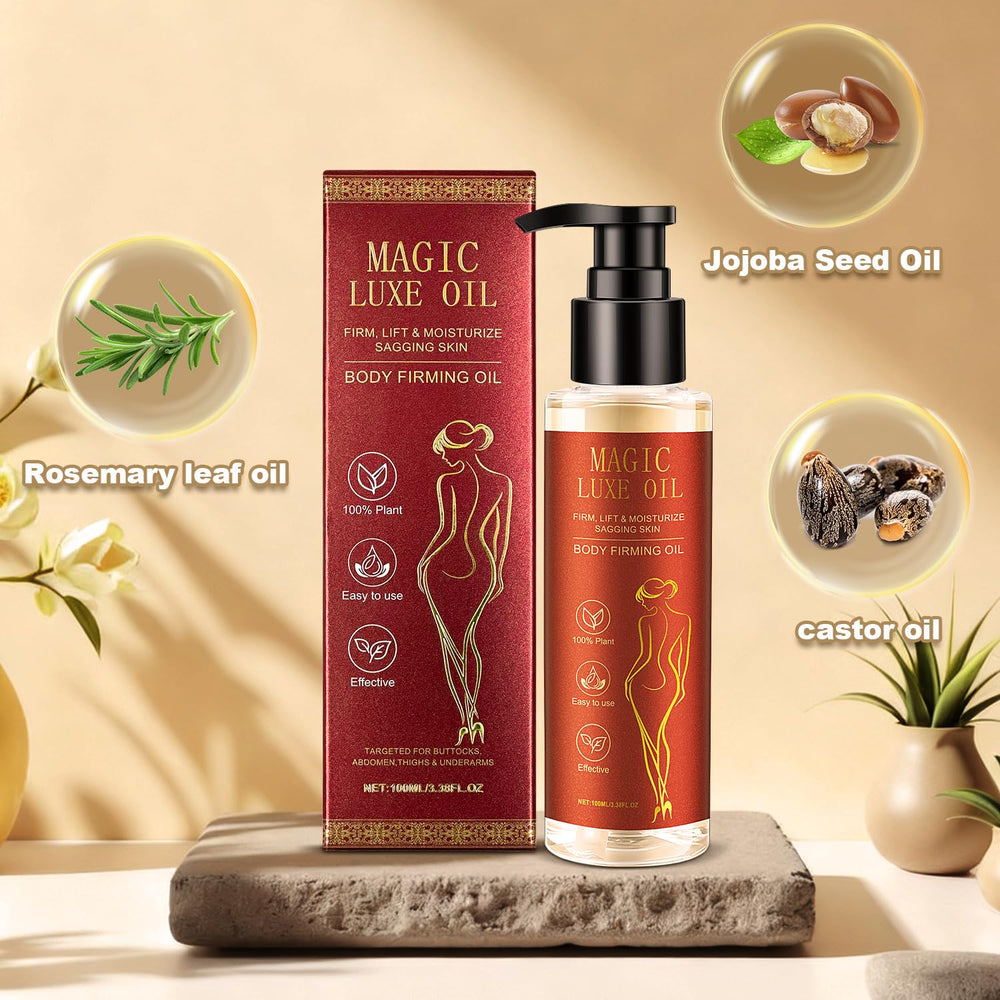 MAGIC LUXE OIL in bathroom setting illustrating at-home spa ritual
