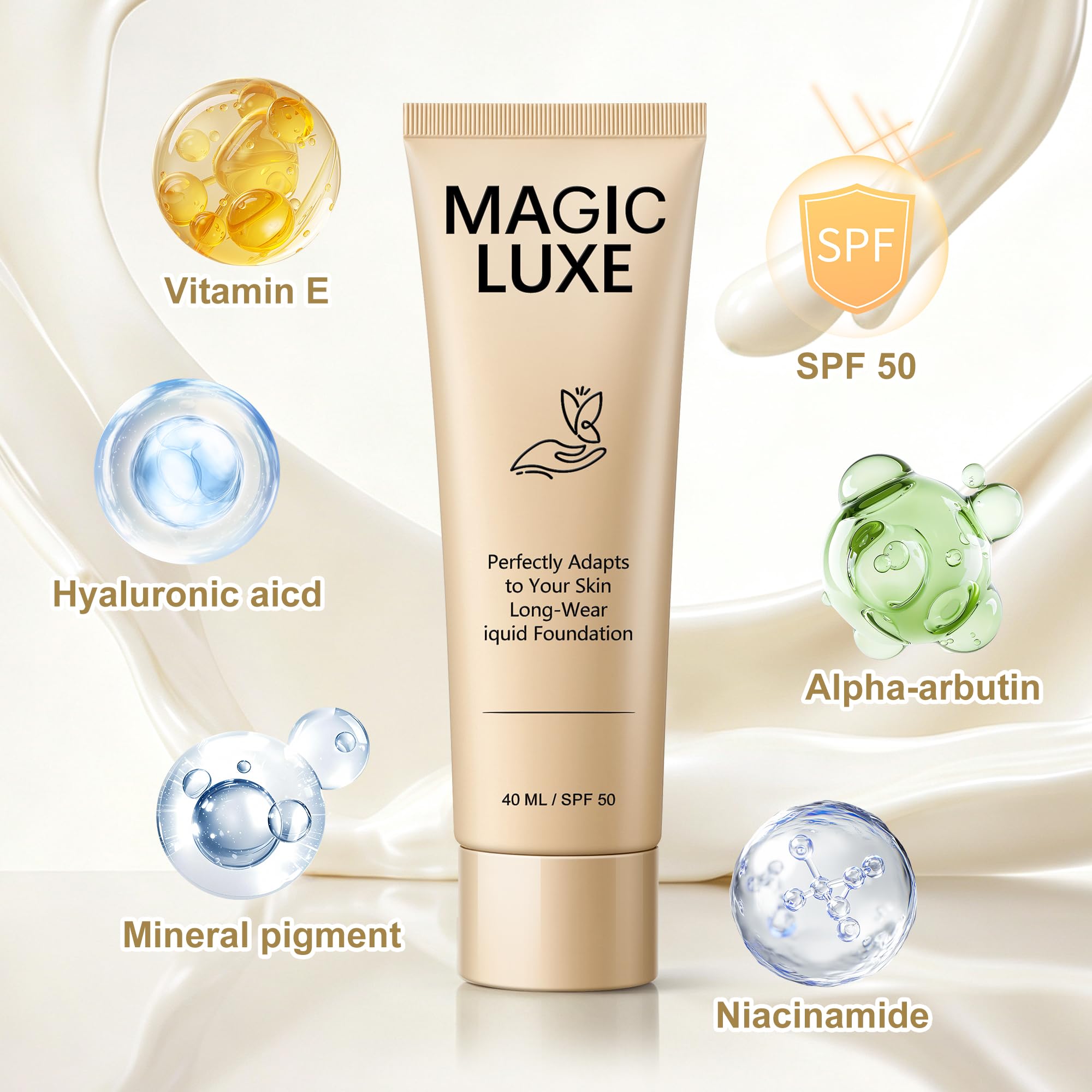 MAGIC LUXE OIL blended on forearm showing how the shade adapts and creates even coverage