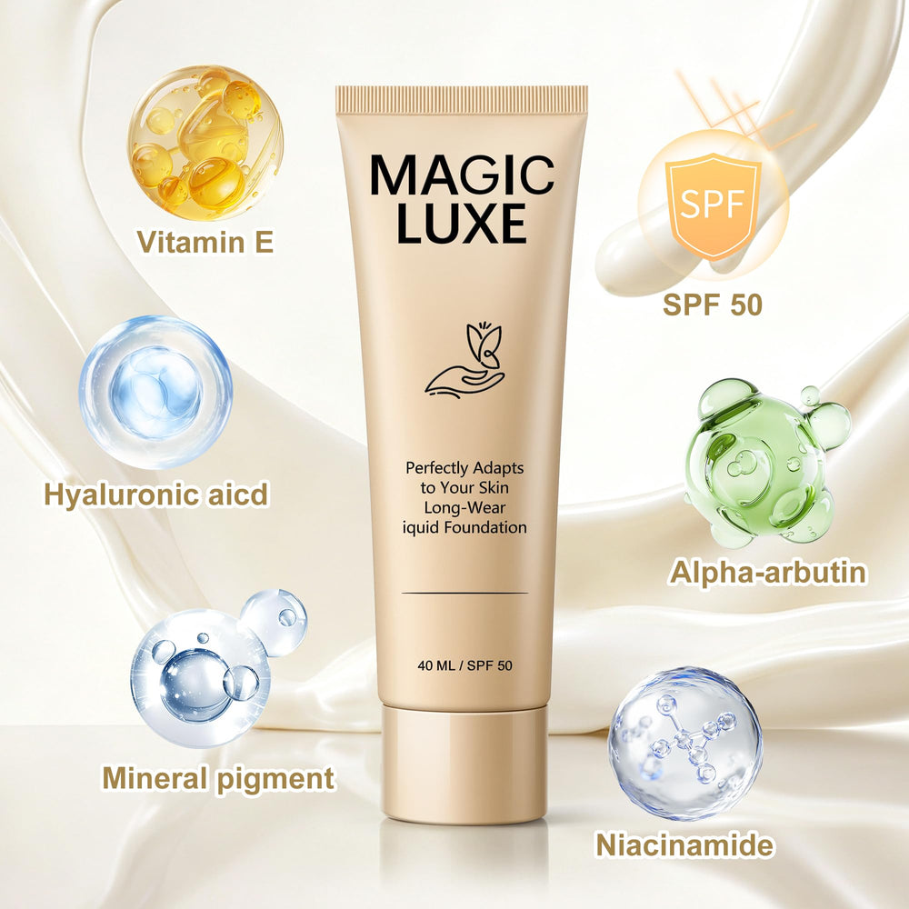 MAGIC LUXE OIL blended on forearm showing how the shade adapts and creates even coverage