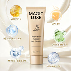MAGIC LUXE OIL blended on forearm showing how the shade adapts and creates even coverage