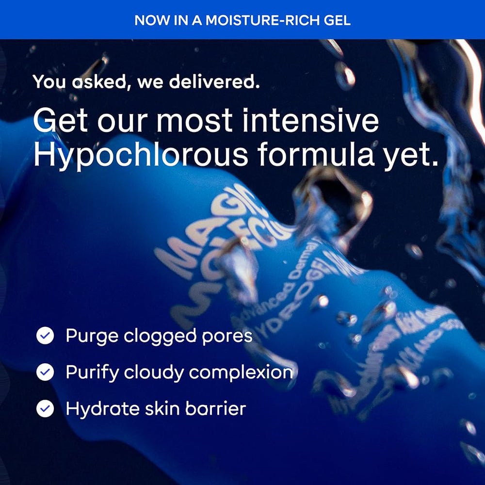 Magic Molecule label close-up showing ingredients and dermatologist-tested claim