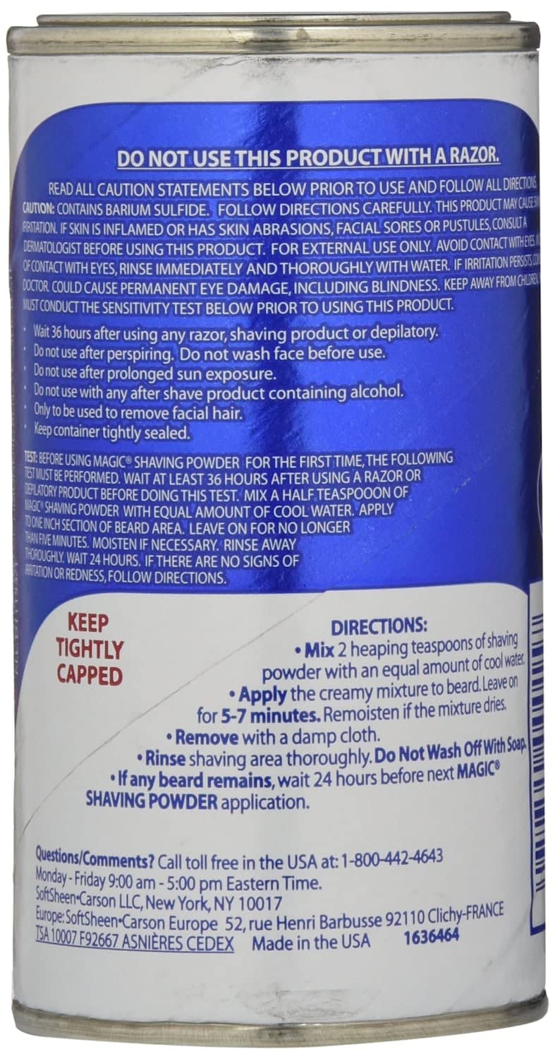 Magic Shave open jar with creamy blue lather ready to shave