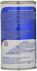 Magic Shave open jar with creamy blue lather ready to shave