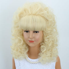 MAGQOO child wearing wig at a party showing secure fit and style