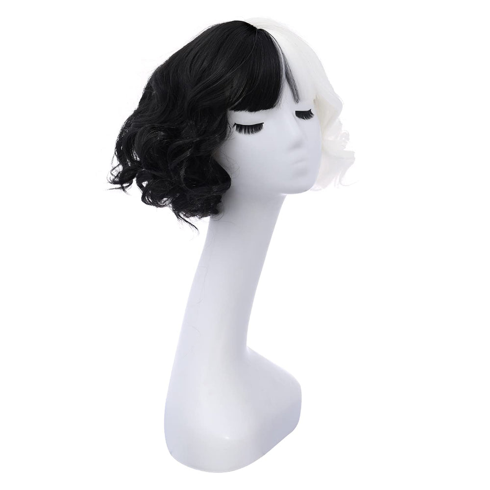 MAGQOO side profile curly bob with bangs showcasing style definition