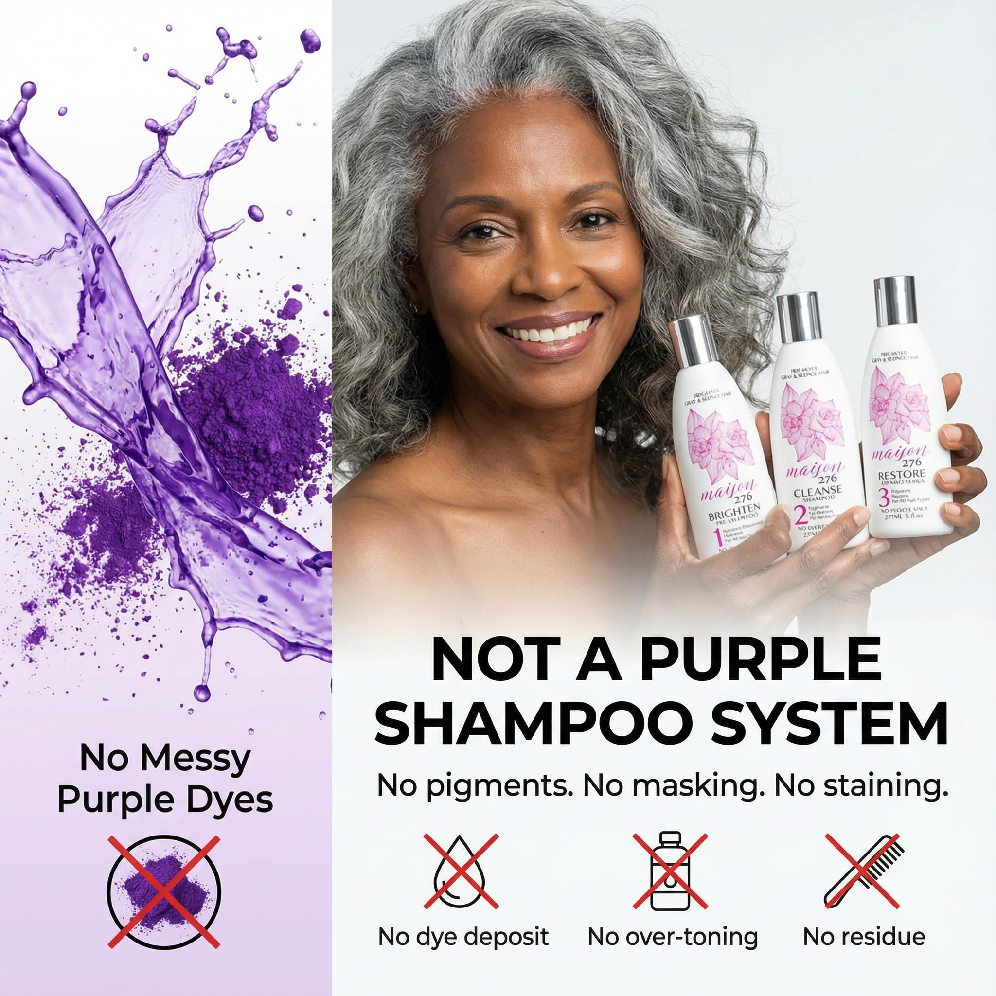 Maison 276 Hydrate shampoo dispensed into hand illustrating gentle lather