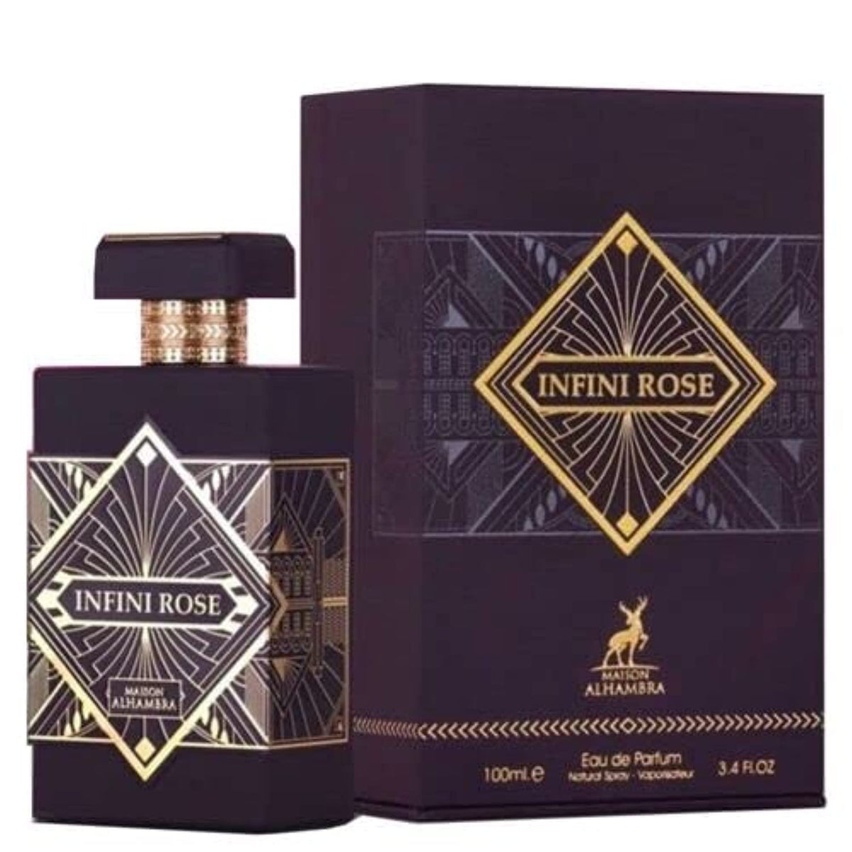 Maison Alhambra front bottle view showing elegant packaging and clear scent identity