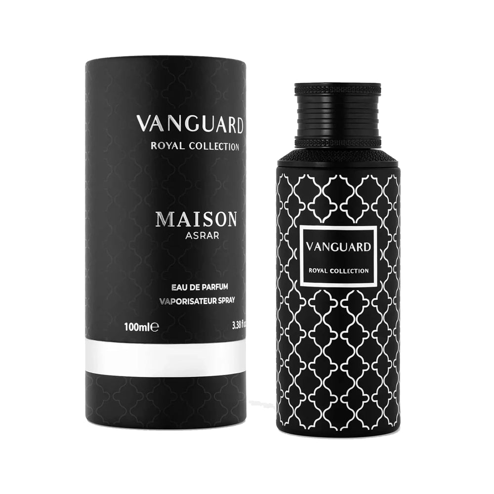 MAISON ASRAR label close-up emphasizing notes and premium packaging