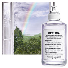 Maison Margiela side label detail highlighting REPLICA name and product information, assures authenticity
