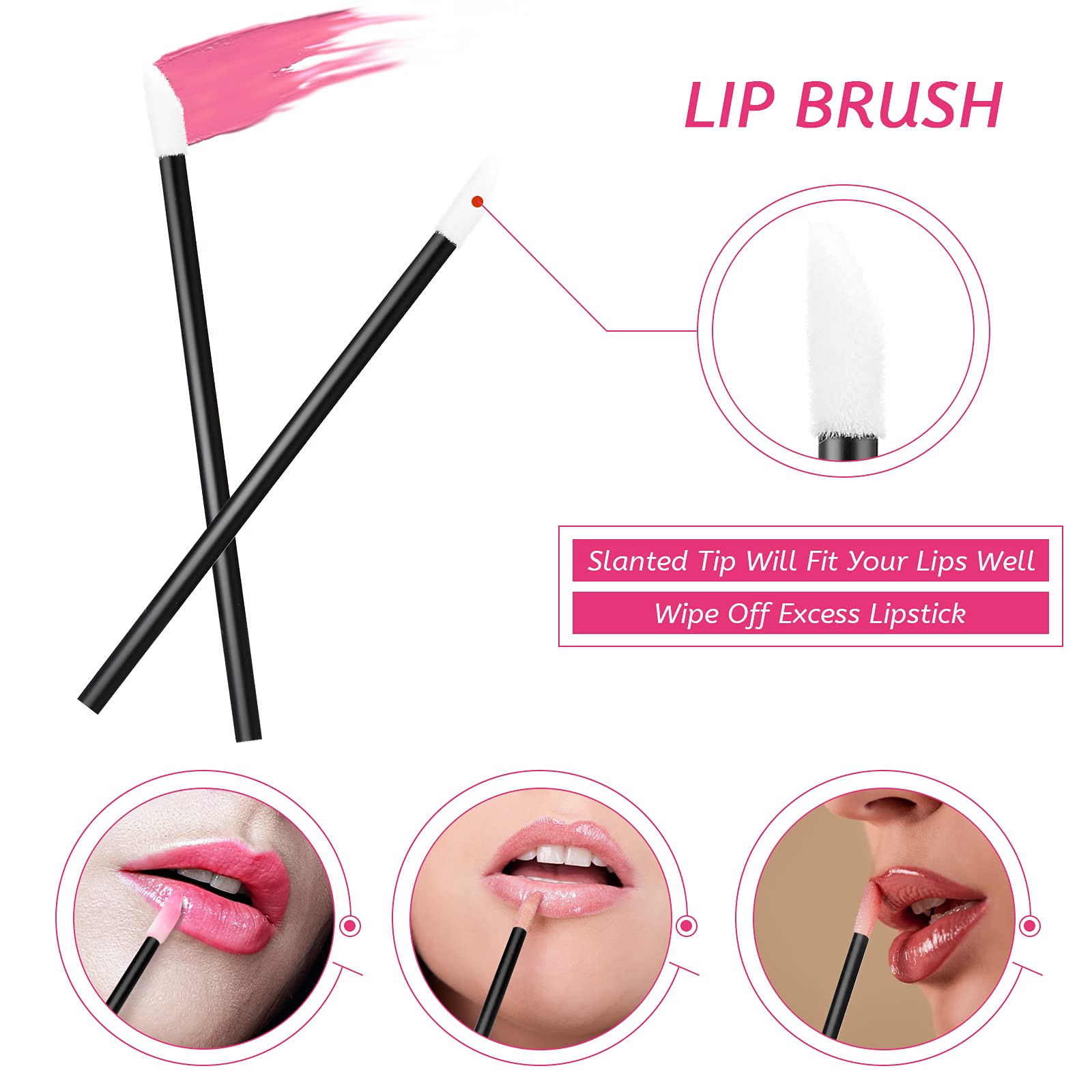 Maitys lip applicator angled tip that fits lips and controls product