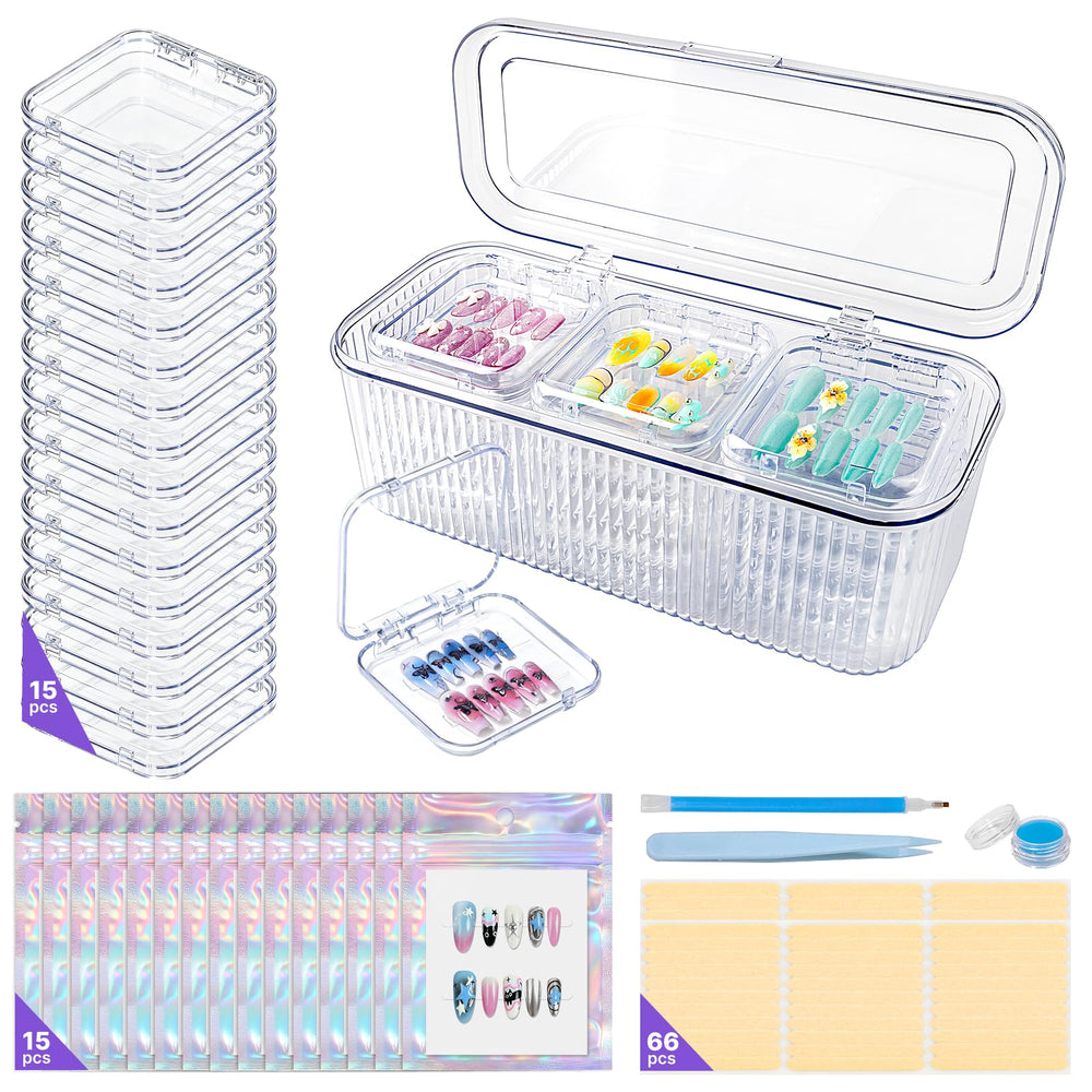 Majeree organizer box front view showing tidy nail storage and quick selection