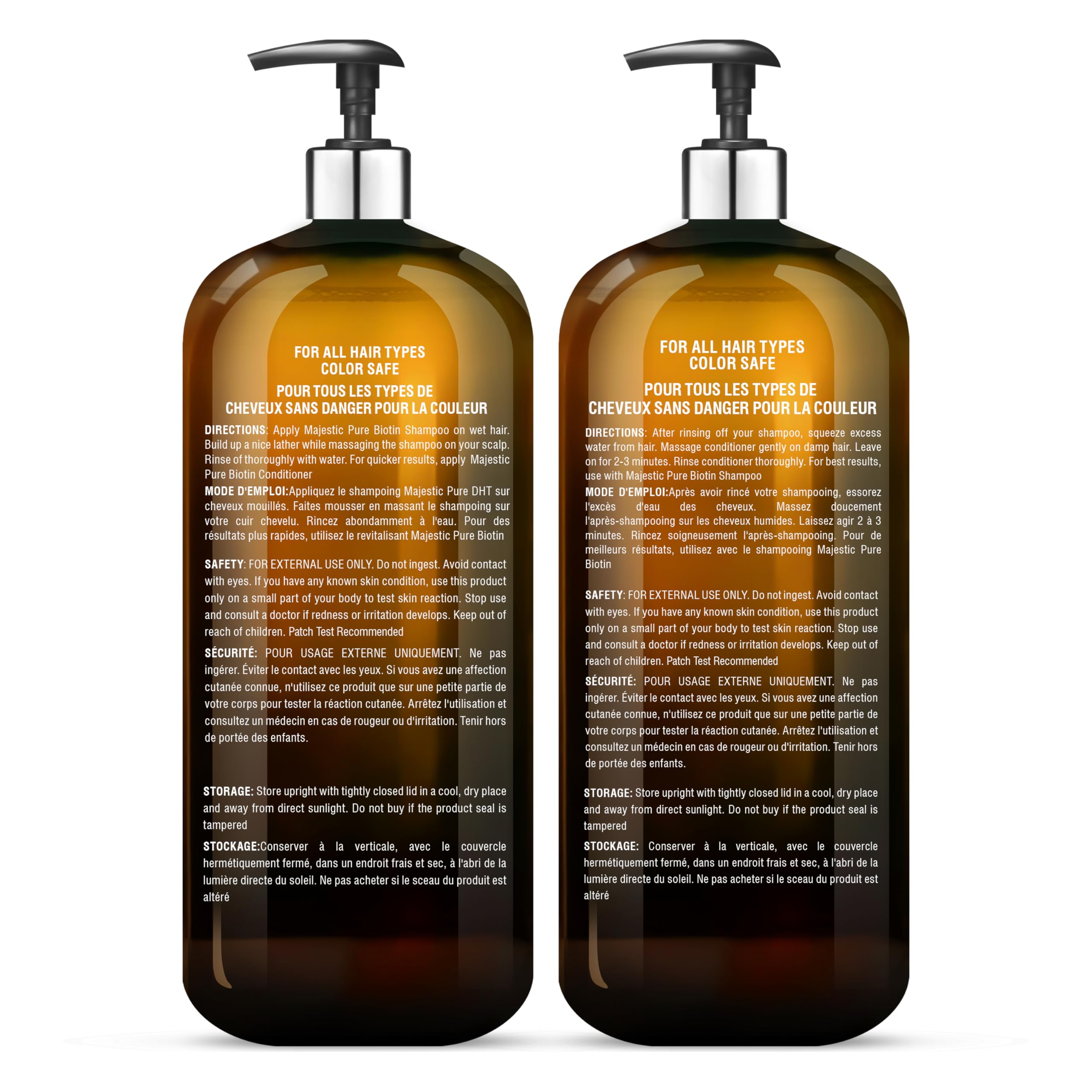 Majestic Pure before and after hair comparison demonstrating added volume