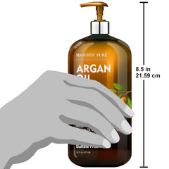 Majestic Pure shampoo being poured to show lightweight lather and cleansing