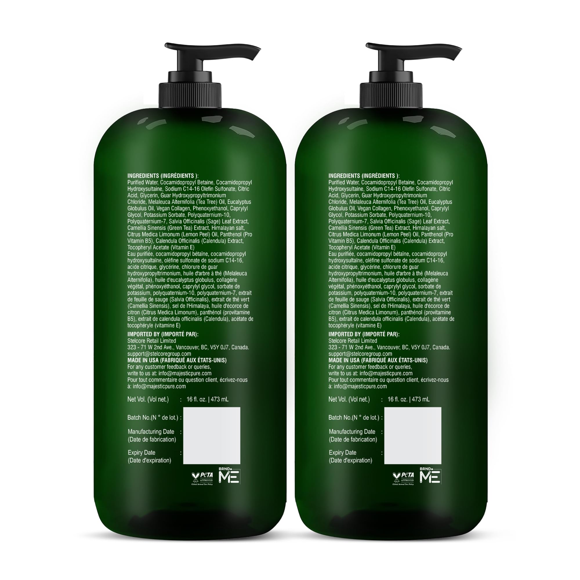 Majestic Pure tea tree leaves beside bottle highlighting natural botanical benefit
