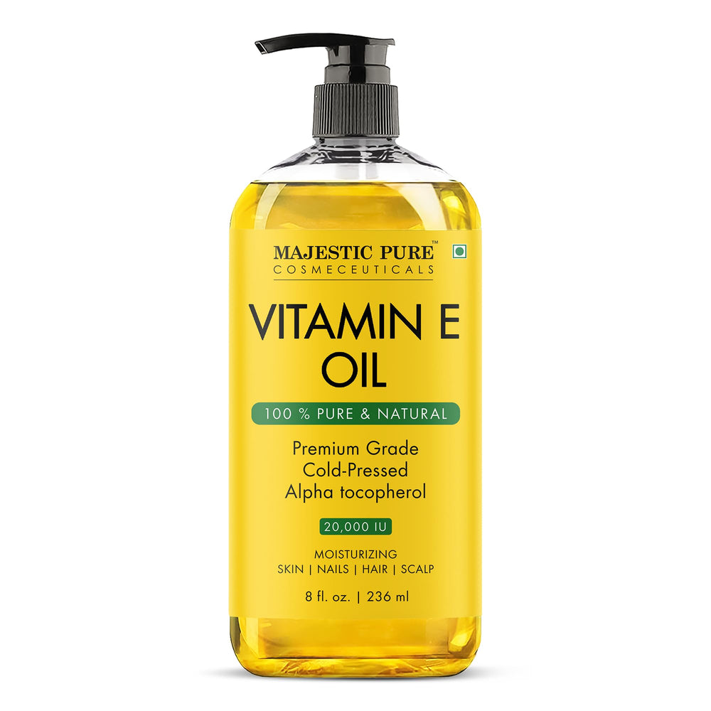 Majestic Pure front bottle view showing clear label and clean design benefits skin care