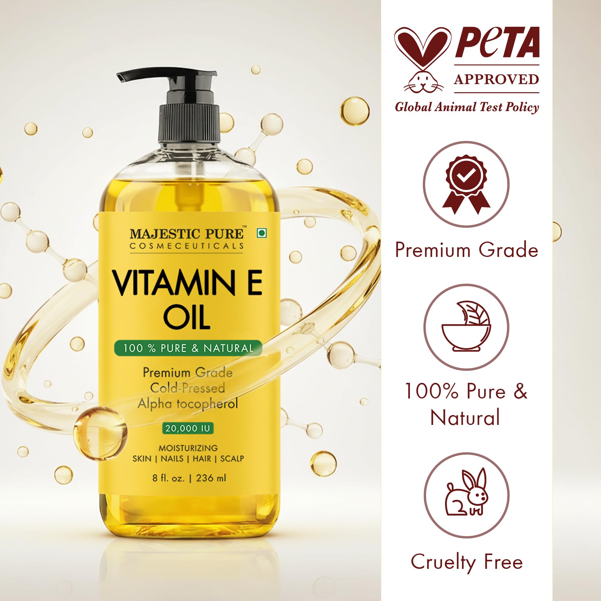 Majestic Pure smoothing oil through hair ends to reduce frizz and add shine benefit