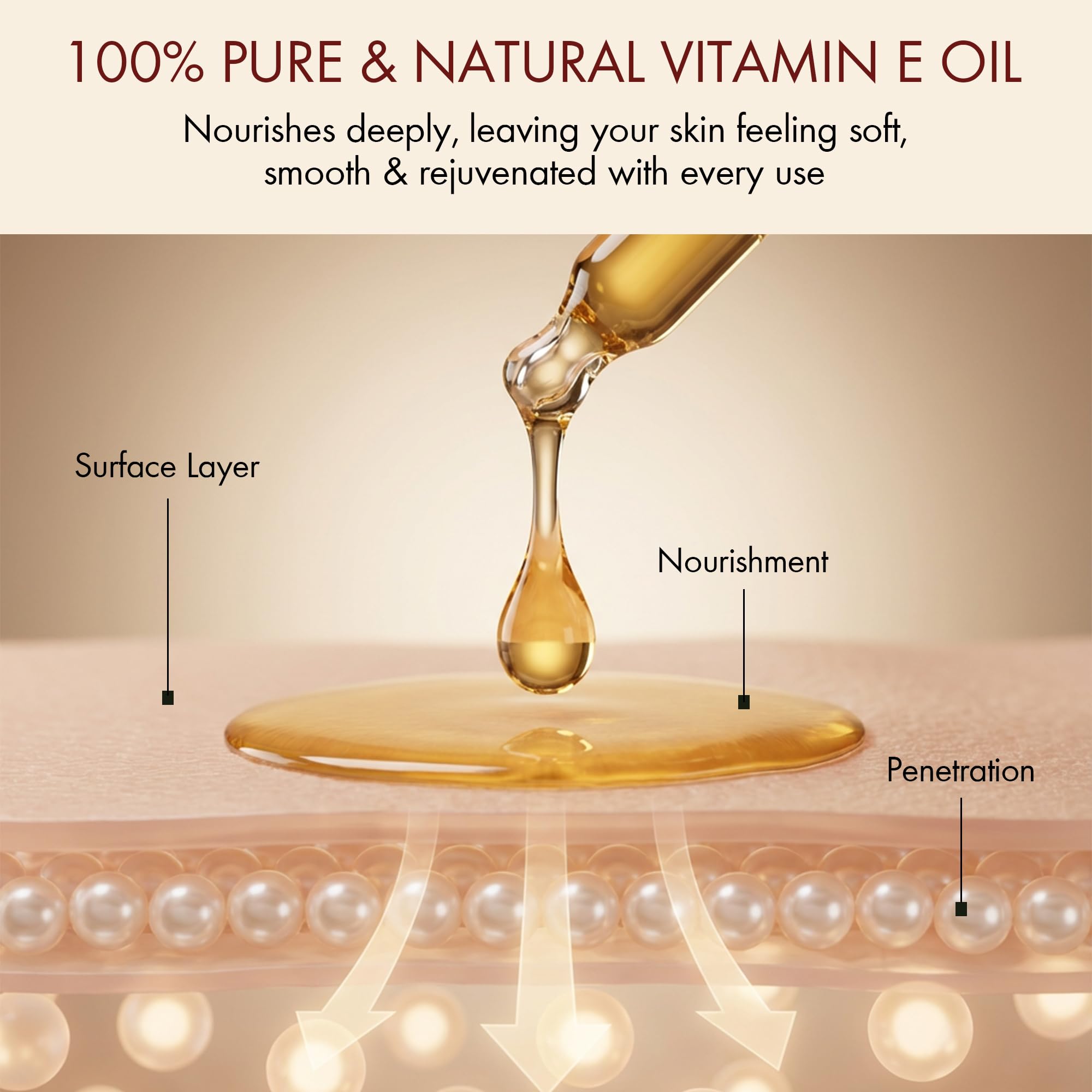 Majestic Pure applying oil to hand showing quick absorption and softening benefit