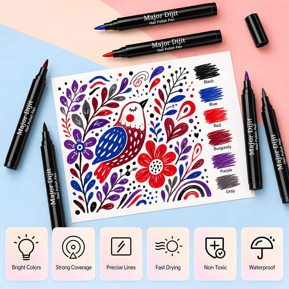 Major Dijit pens in a travel pouch illustrating portability and quick touch-ups