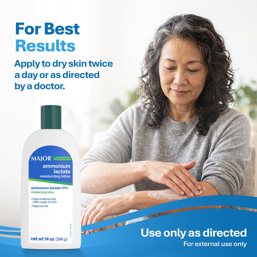 MAJOR ingredients label emphasizing 12% ammonium lactate active ingredient
