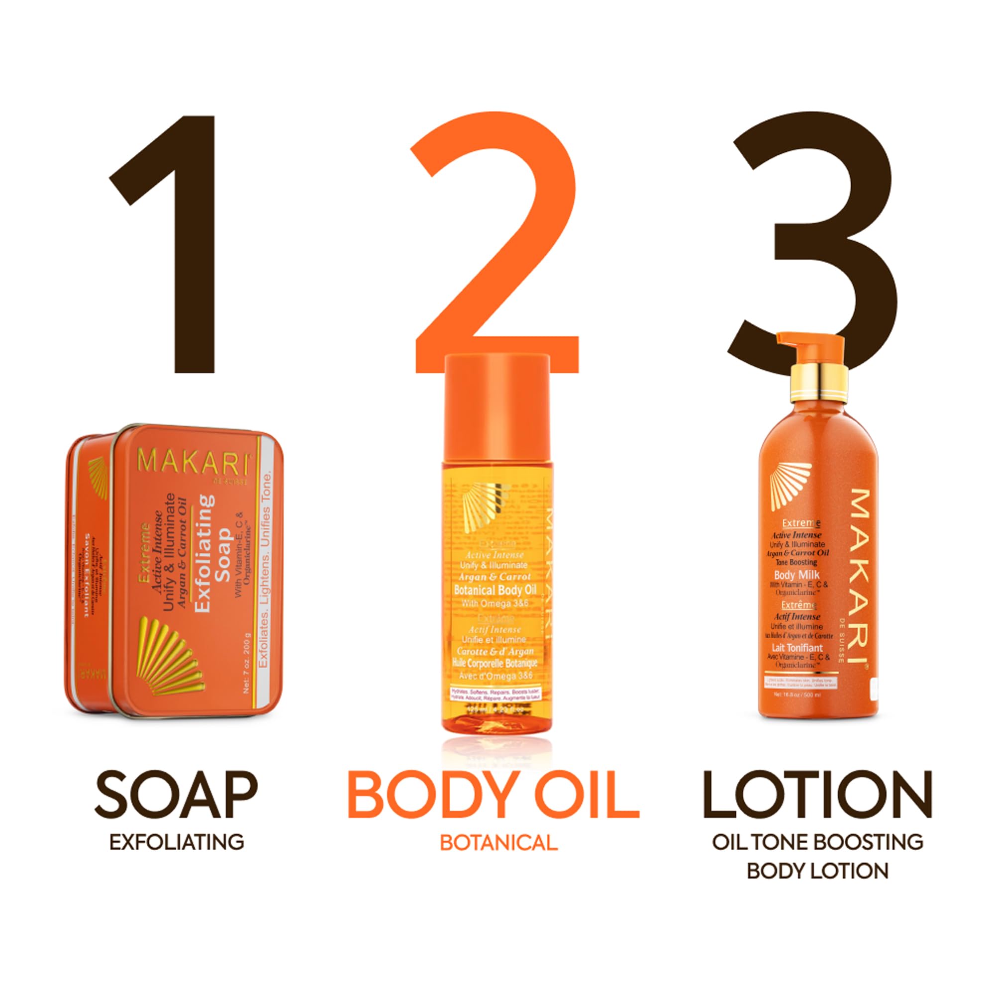 MAKARI bathroom routine setting showing post-shower use and fast absorption