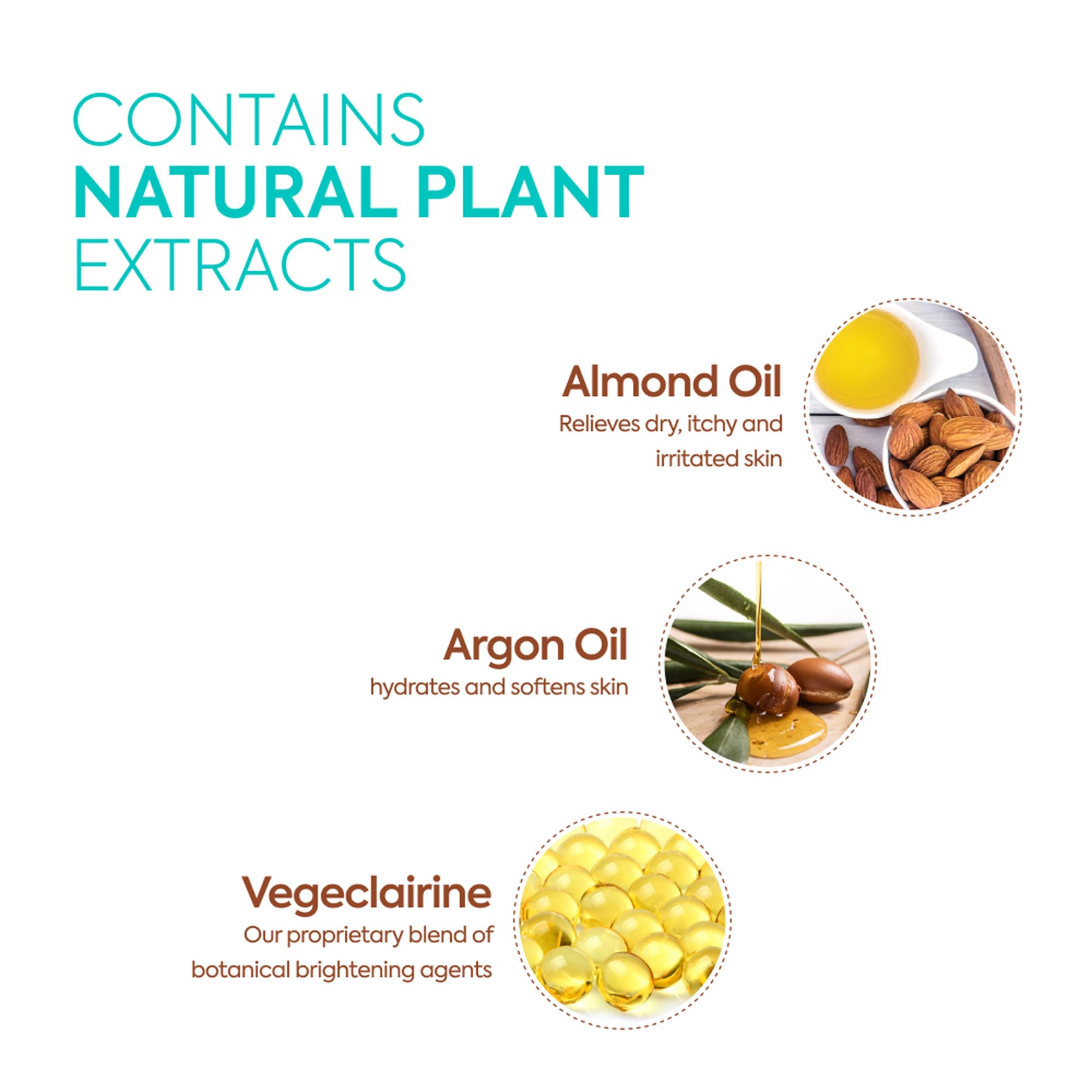 Makari botanical ingredients flatlay highlighting plant-based brightening blend benefit