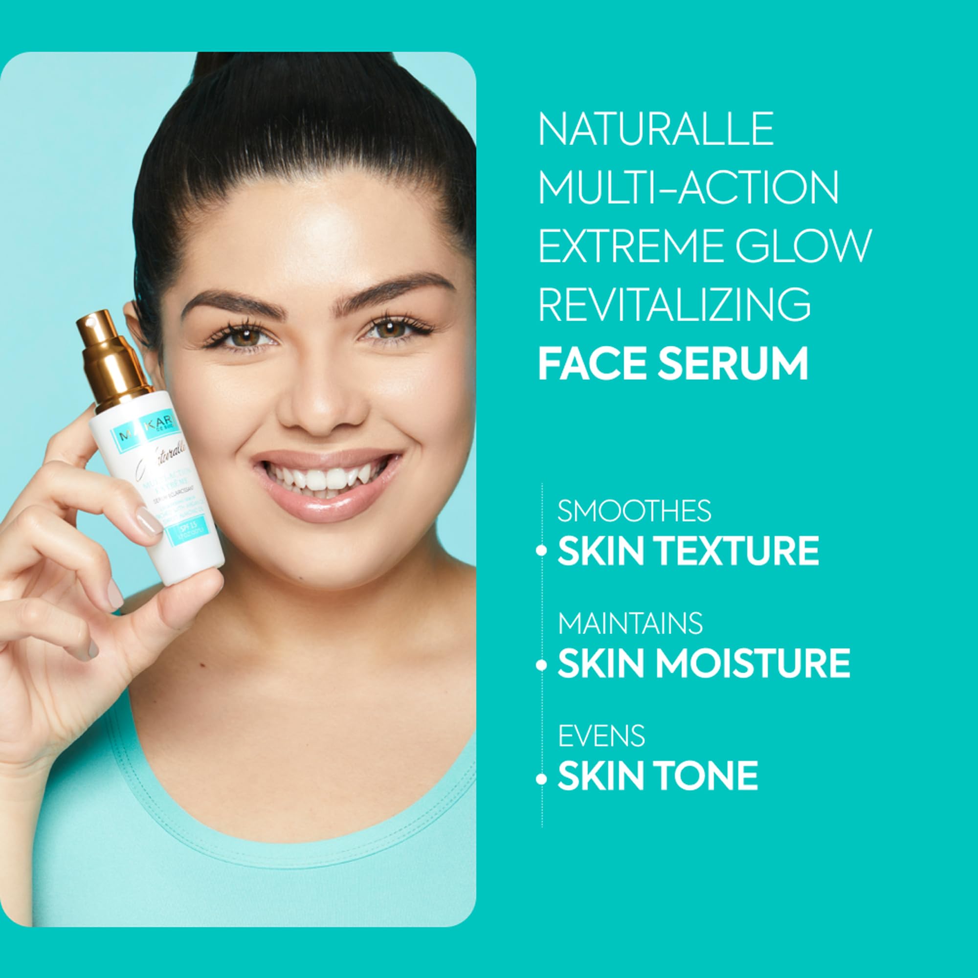 Makari pump dispenser close-up demonstrating easy, controlled serum release