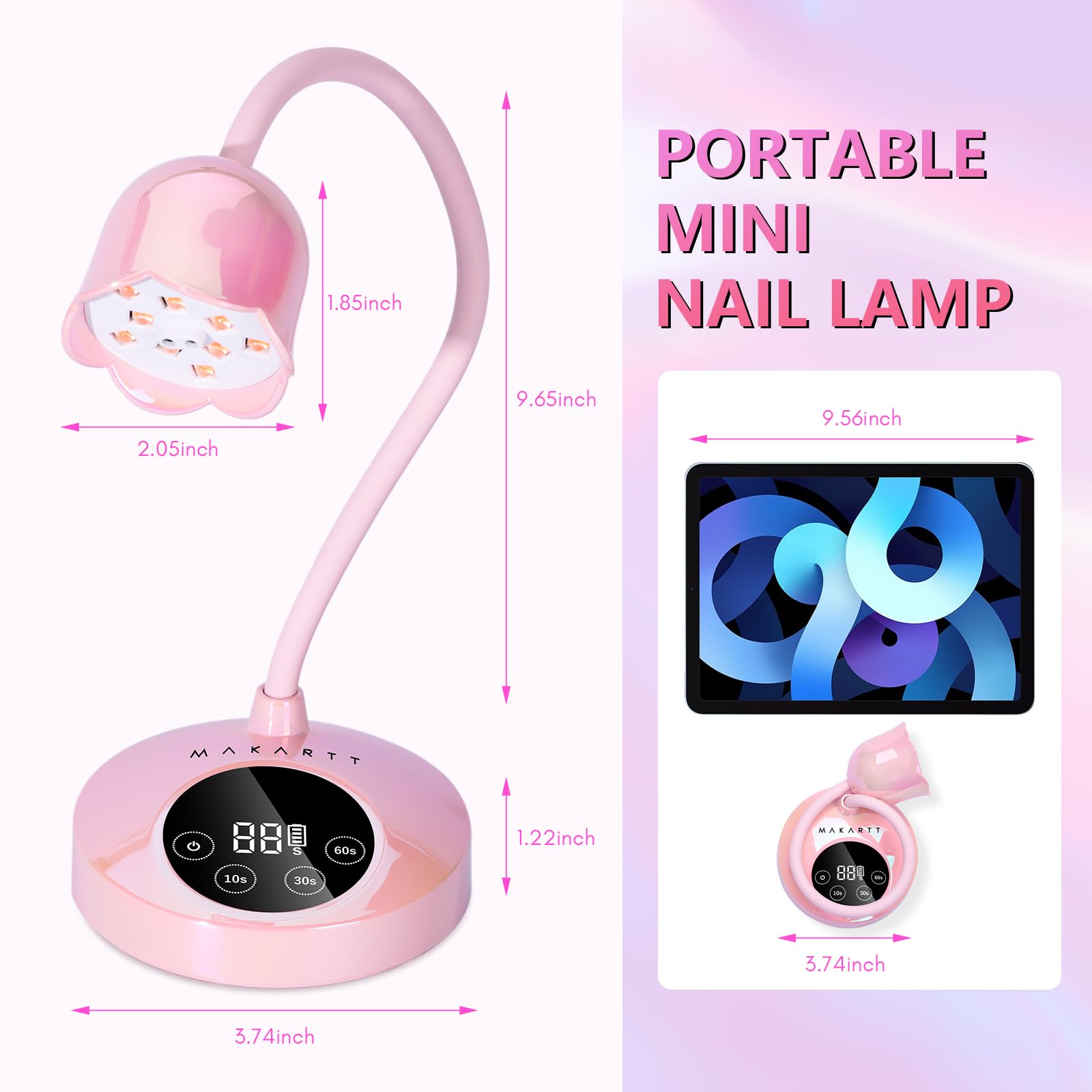 Makartt accessories with lamp showing compatibility for nail art tasks