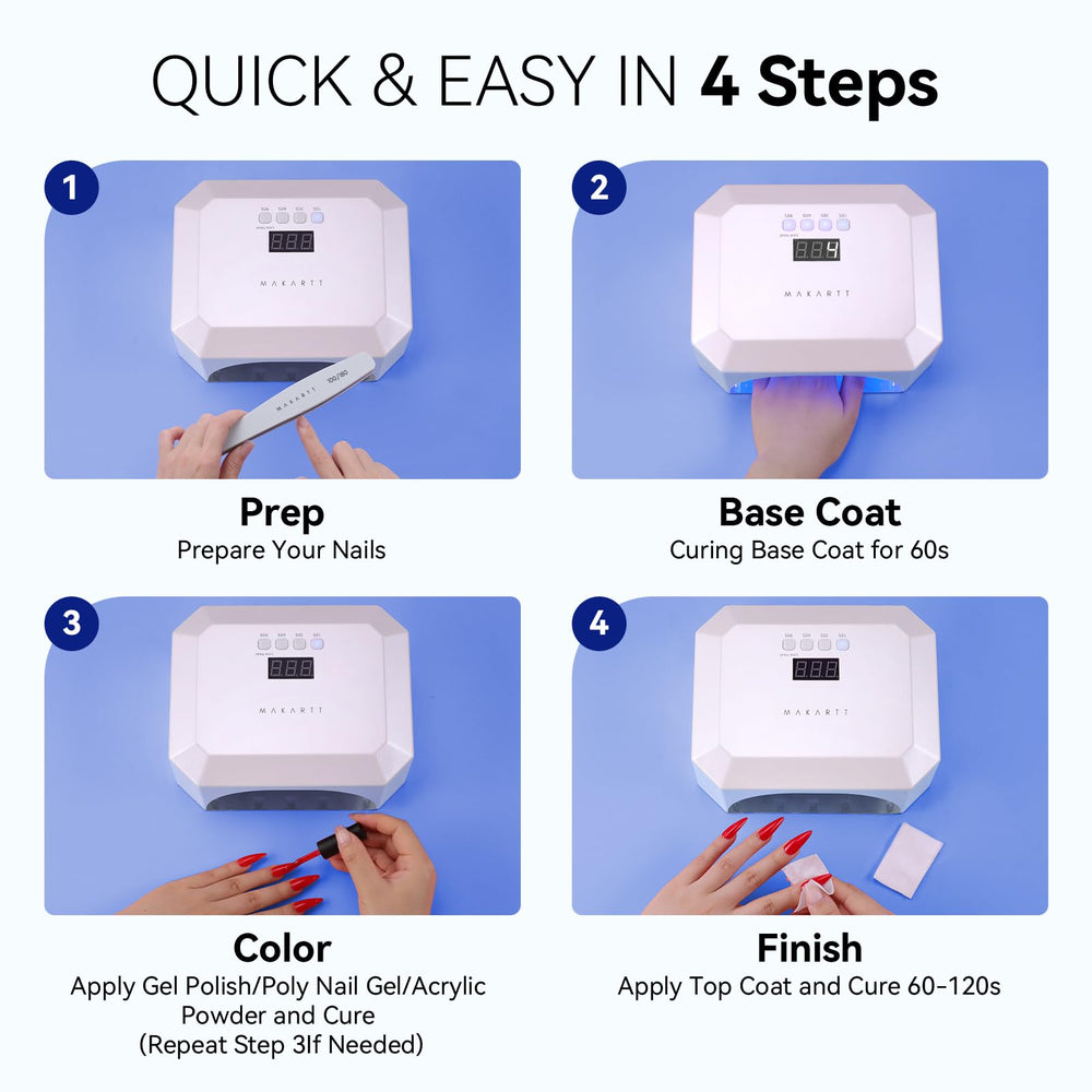 Makartt lifestyle scene of home manicure showing professional results at home benefit