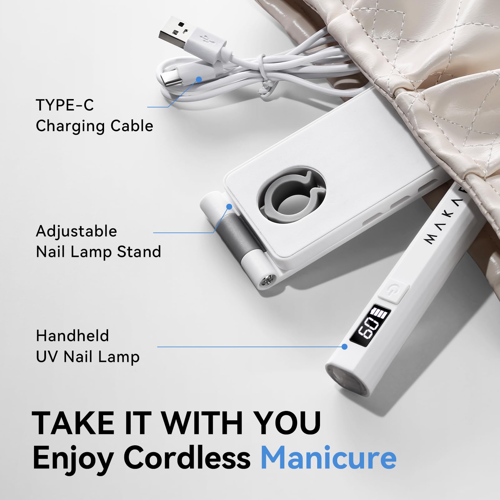 Makartt USB-C charging port illustrating quick rechargeable battery