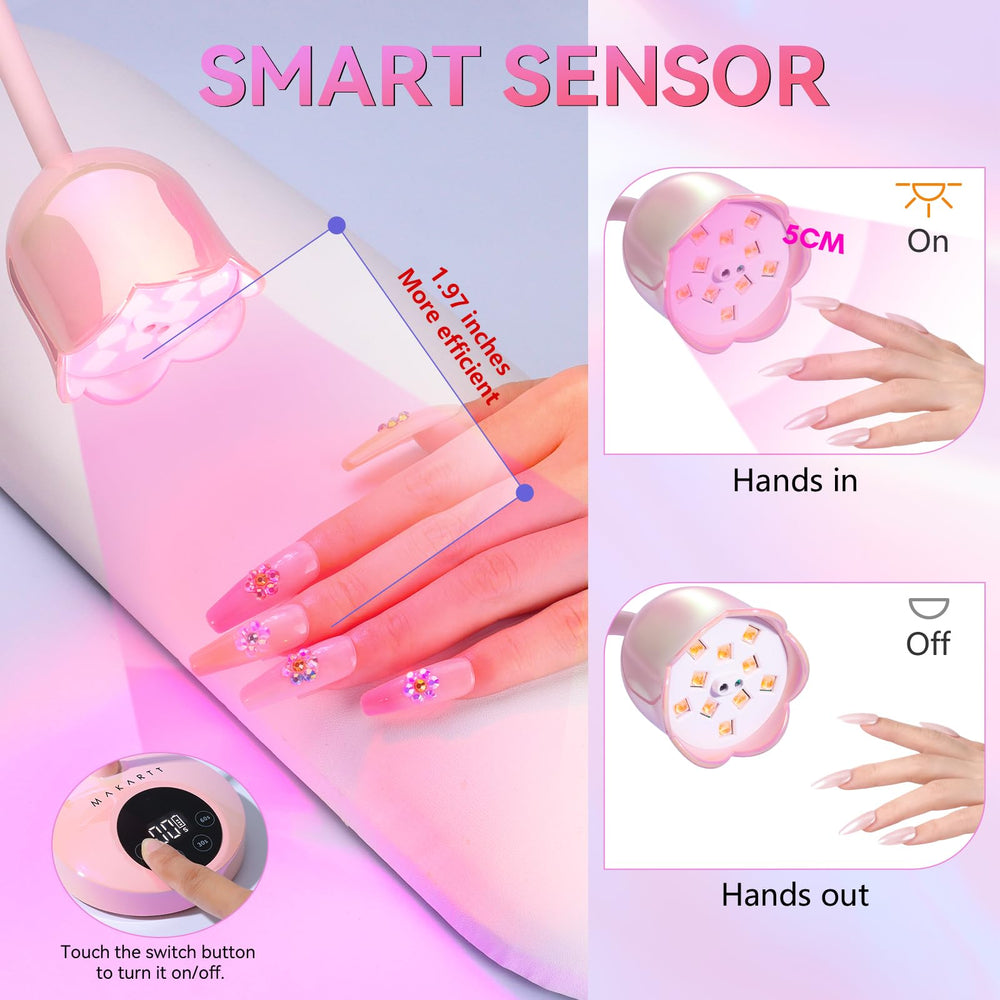 Makartt cordless lamp in use on vanity for convenient at-home manicures