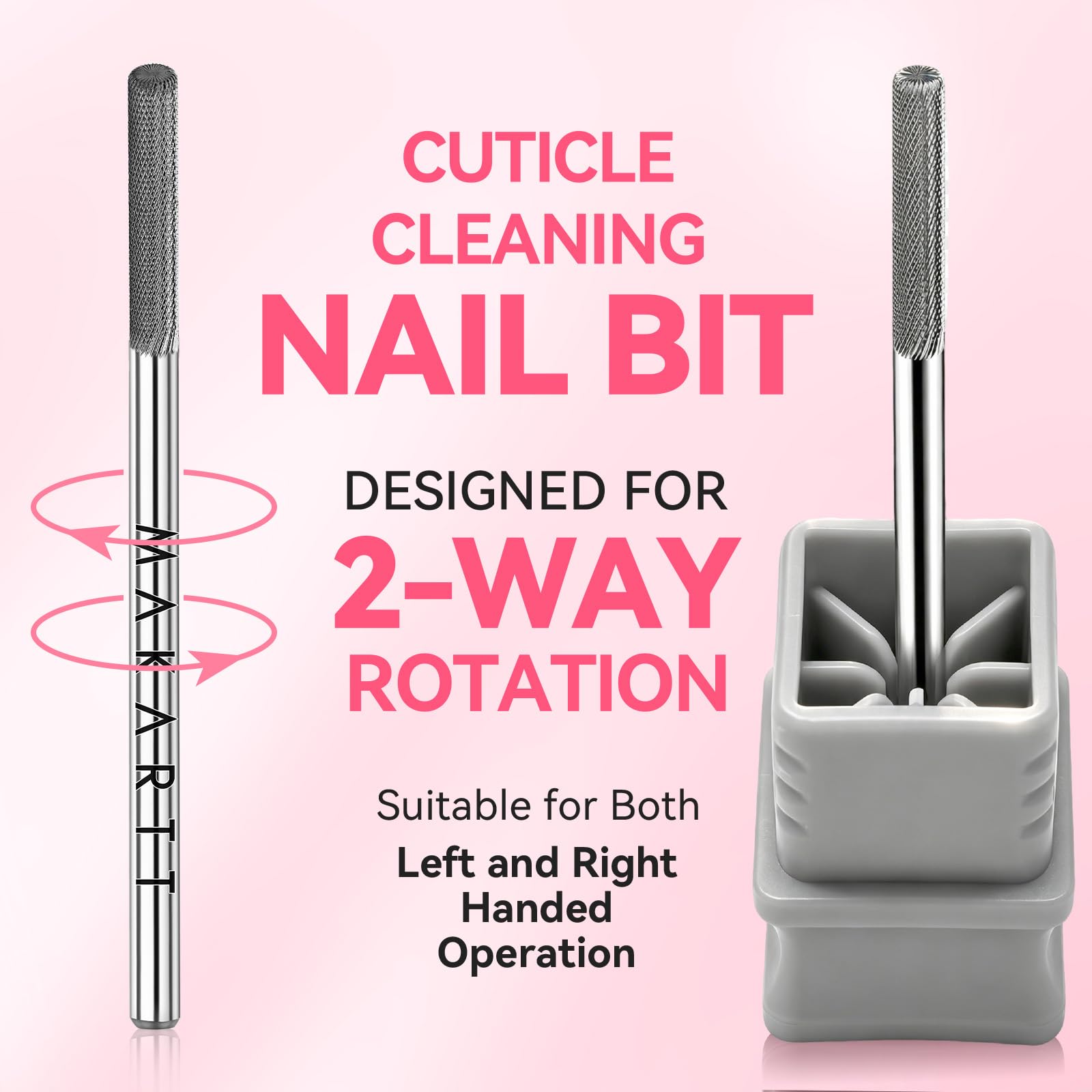 Makartt cuticle bit close-up of flutes for fine, controlled removal