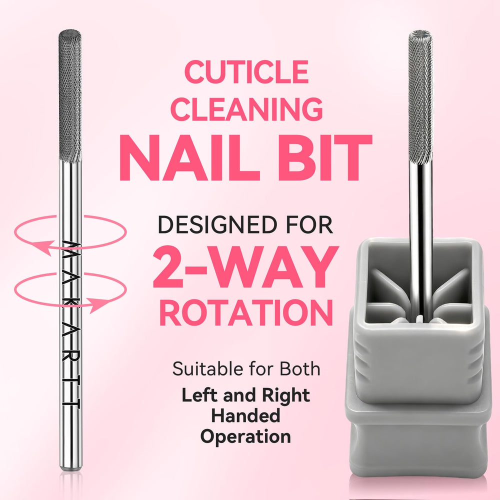 Makartt cuticle bit close-up of flutes for fine, controlled removal