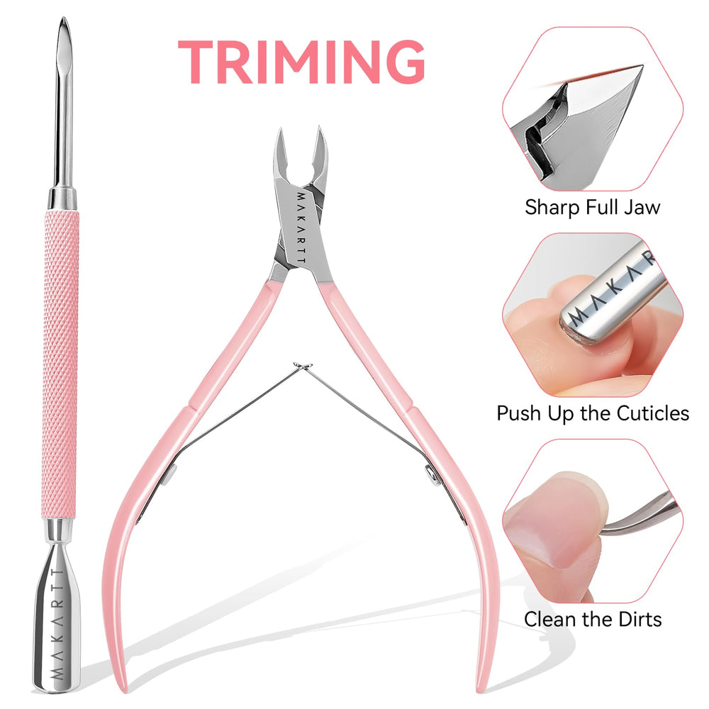 Makartt stainless-steel cuticle nipper close-up for precise, rust-resistant trimming