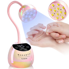 Makartt front view in glazed pink showing sleek lamp, fast curing benefit
