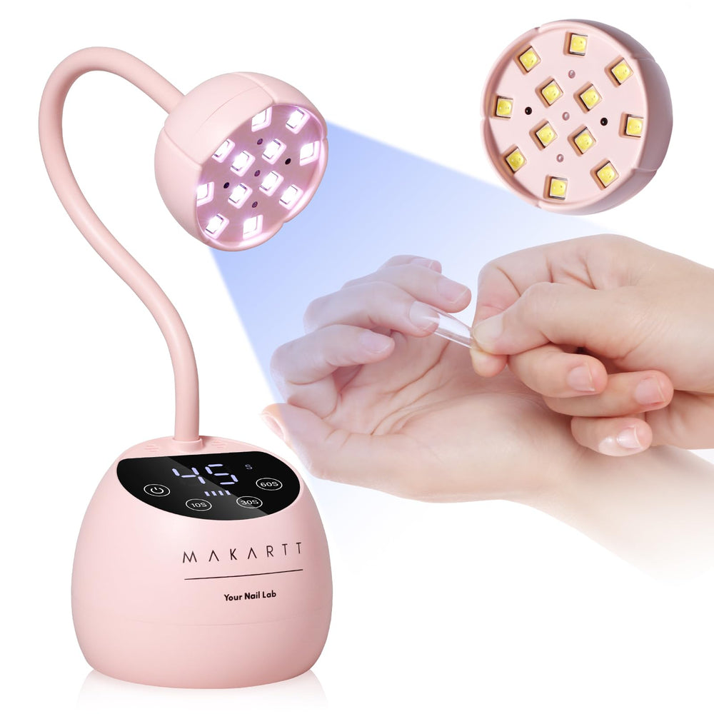 Makartt front view of lamp showing compact flower shape and portable benefit