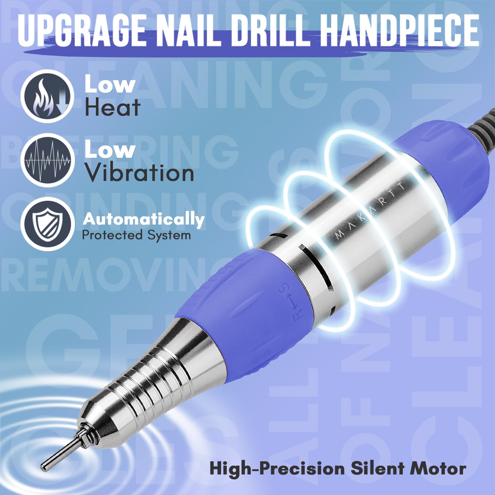 Makartt handpiece close-up with ventilation and twist-lock, reduces heat