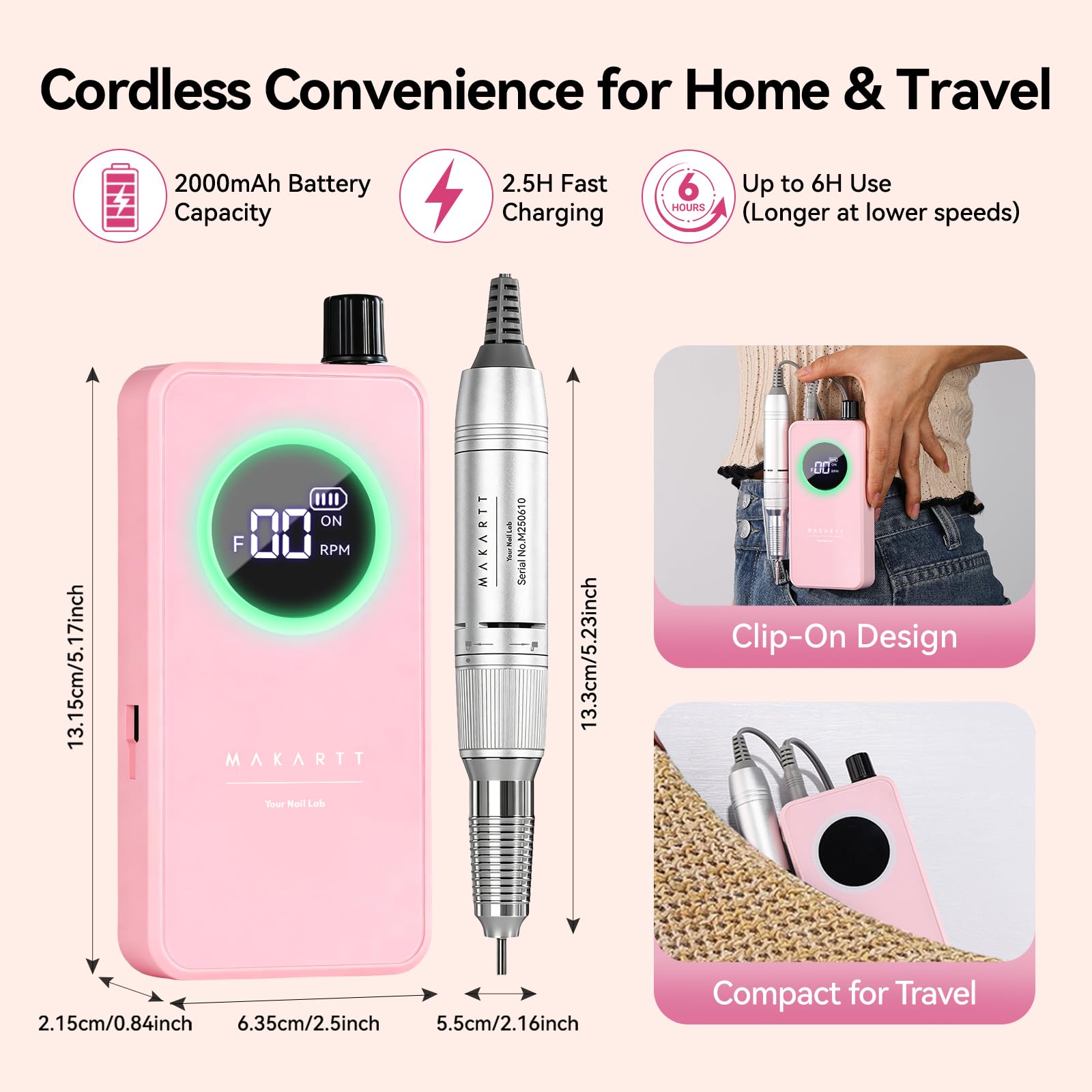 Makartt cordless drill in use during a home manicure for convenience