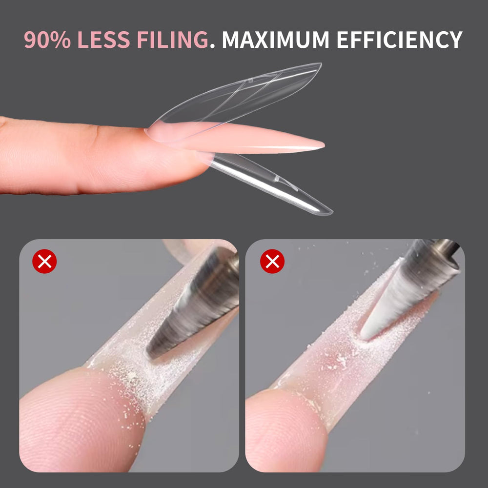 Makartt form in use applying builder gel for neater extension results