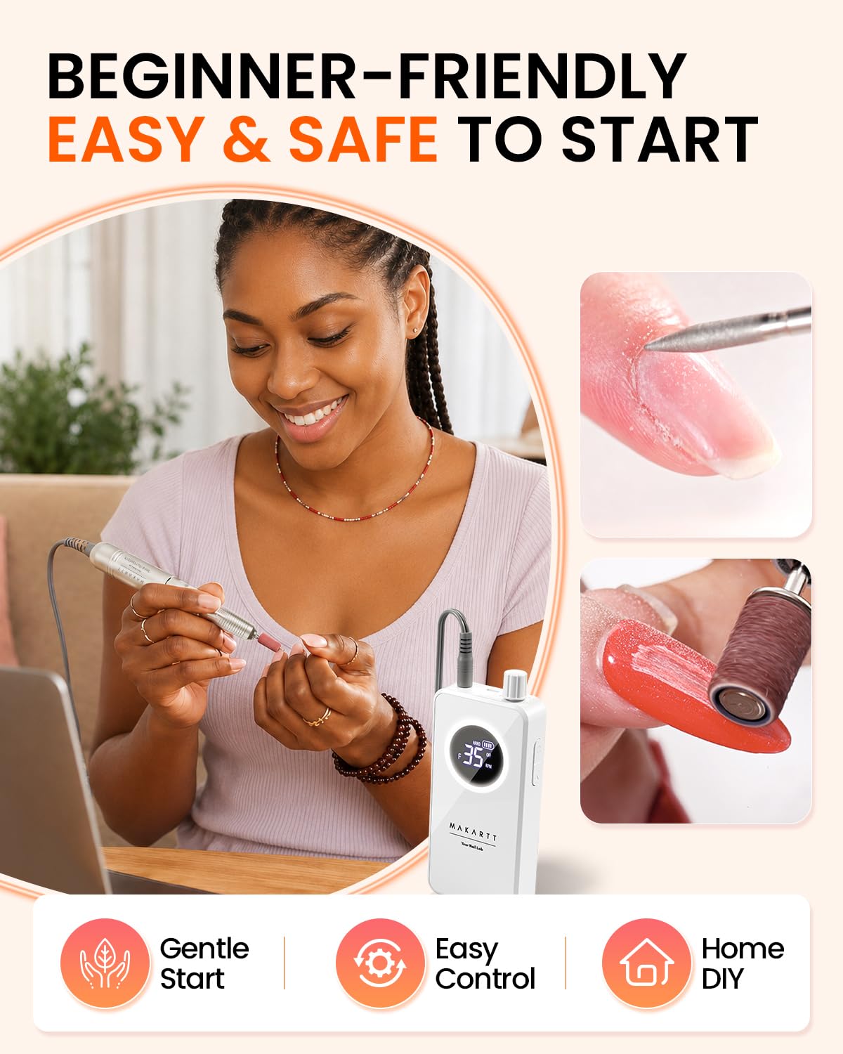 Makartt handpiece close-up highlighting ergonomic grip for better control