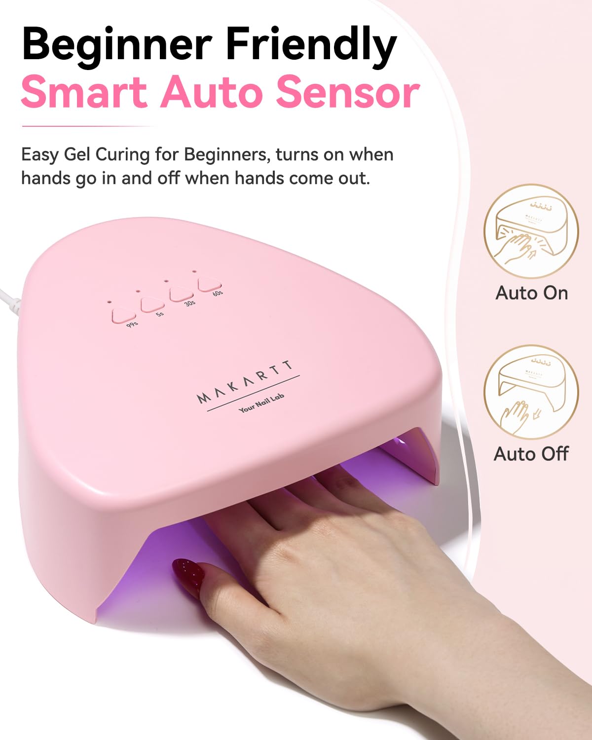 Makartt pink finish styled on vanity showing attractive look for personal stations