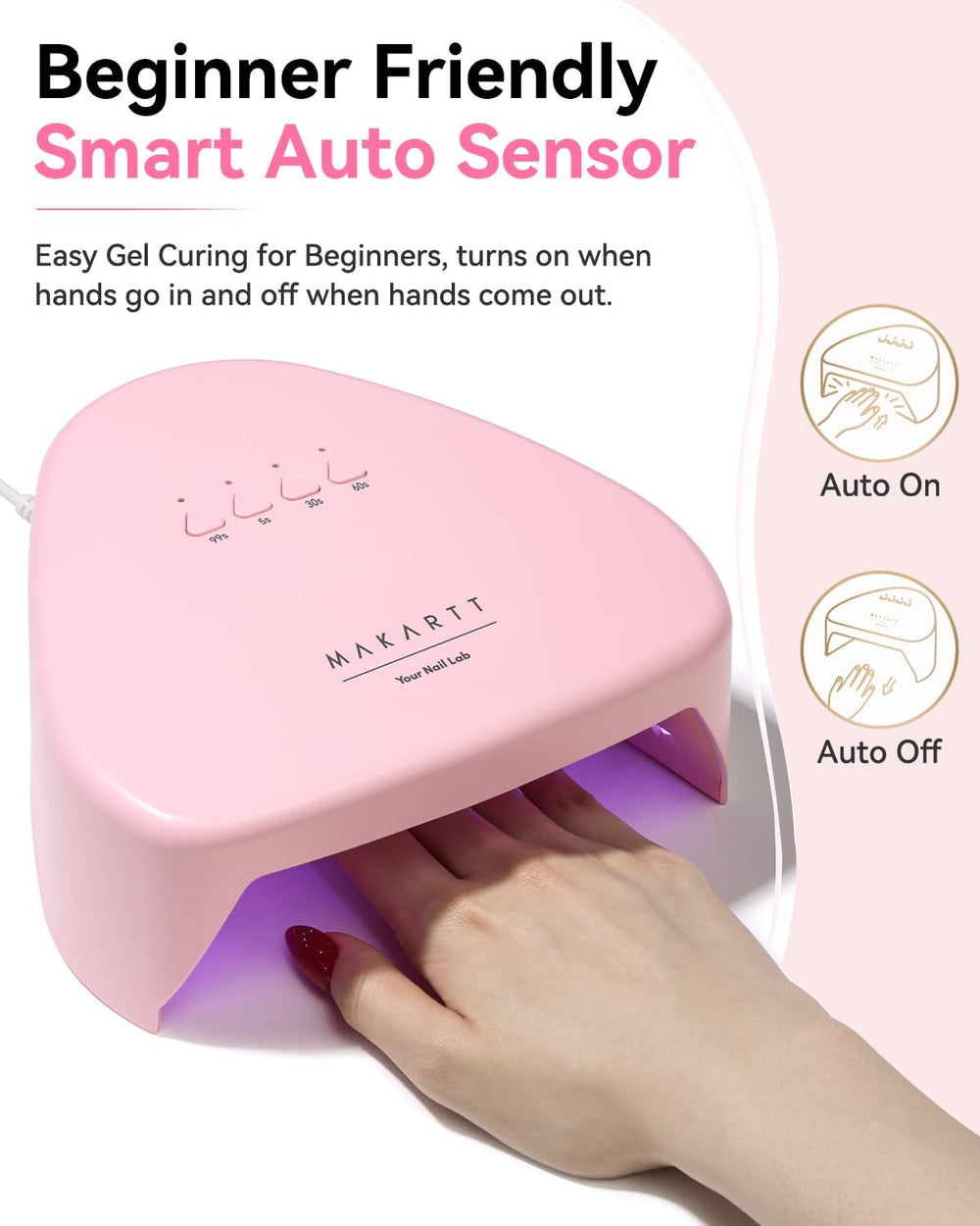 Makartt pink finish styled on vanity showing attractive look for personal stations