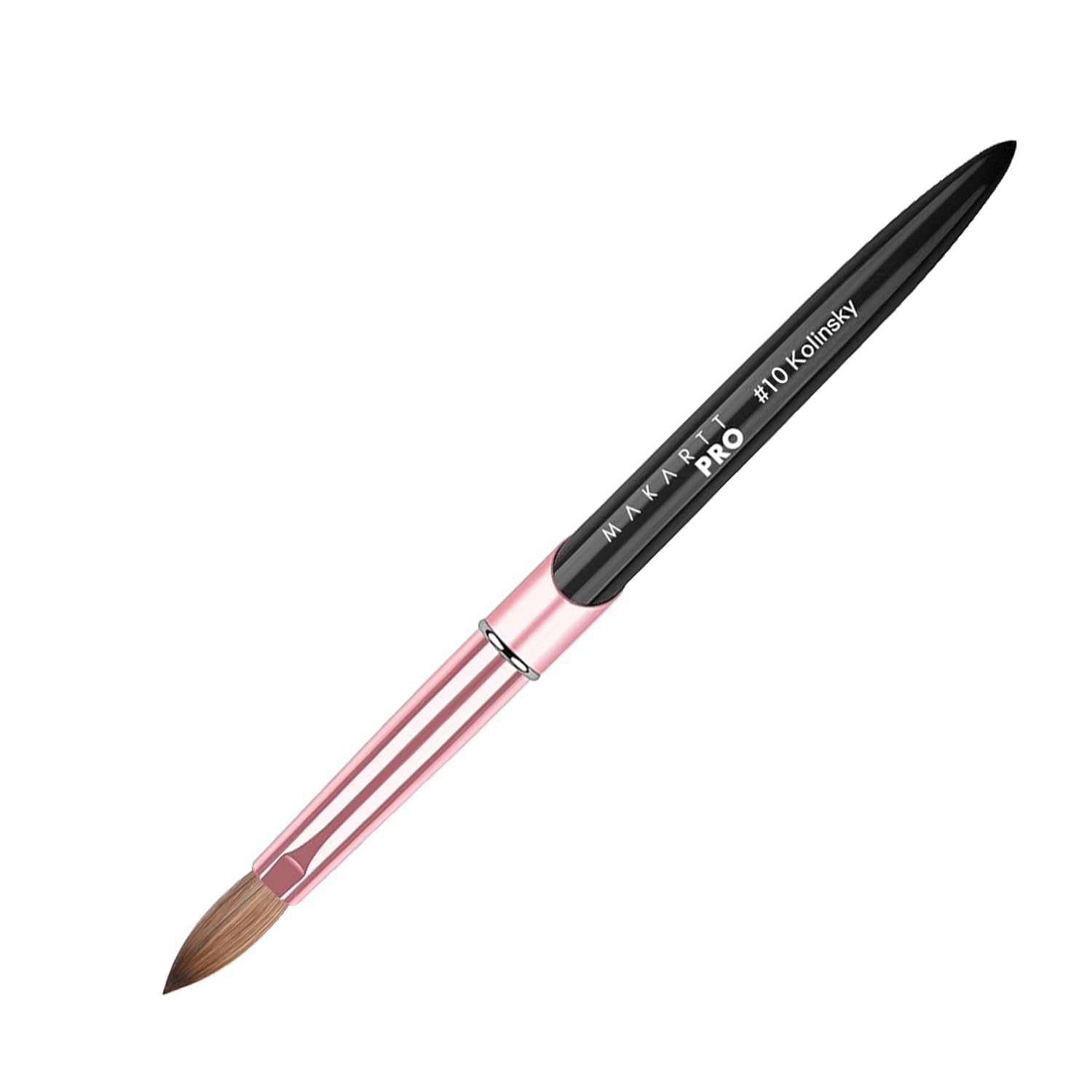 MakarttPro brush close-up of Kolinsky bristles showing precise liquid pickup