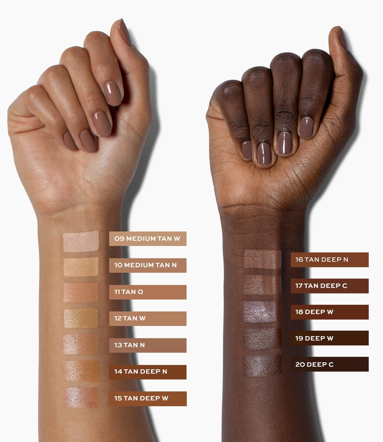 MAKE concealer shade swatch on arm displaying fair light neutral match