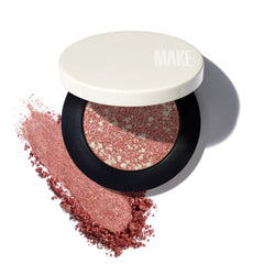 MAKE Fuzz front pan showing warm pink multichrome foil finish and true shade