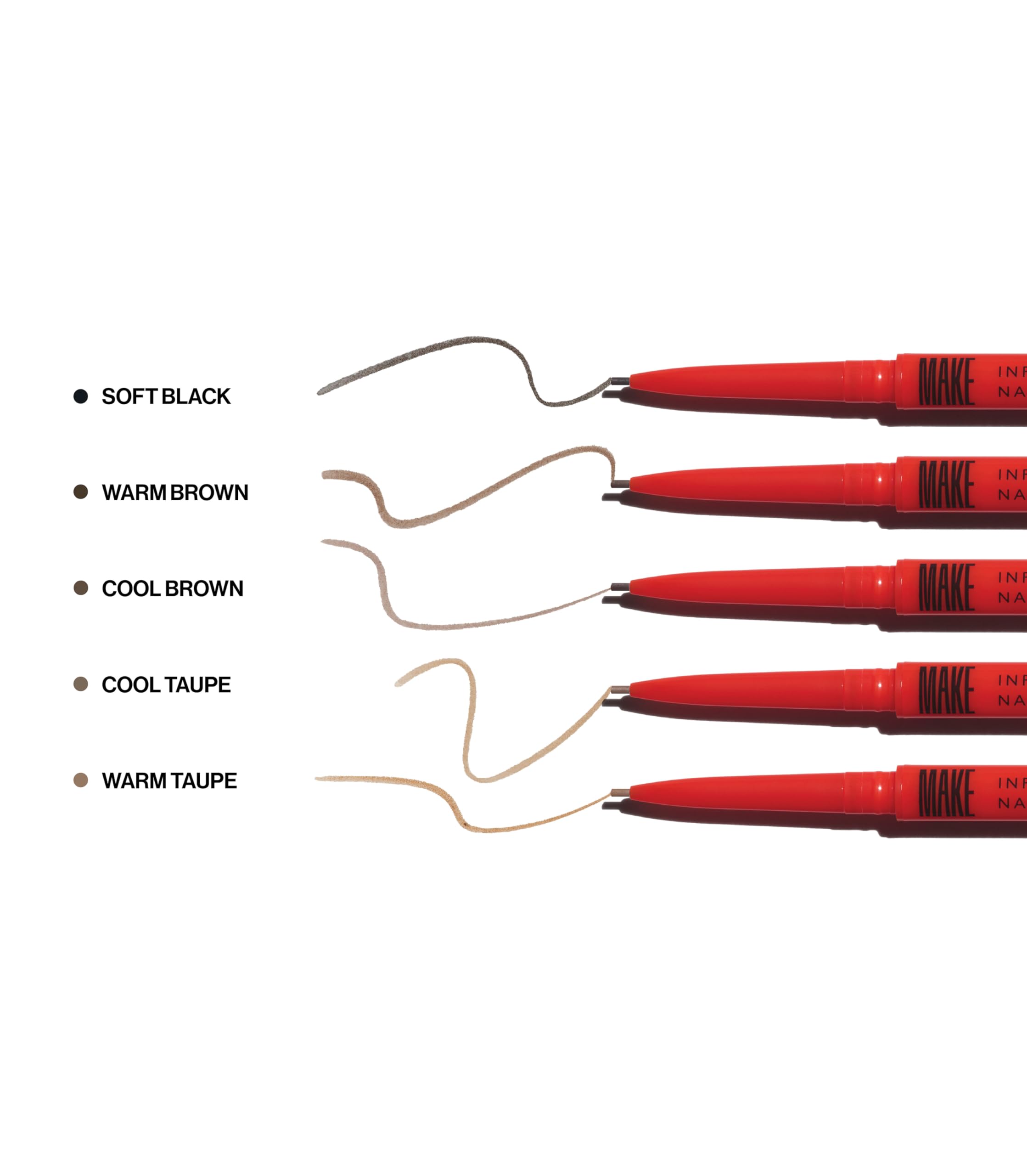 MAKE Nano Brow full product with cap displayed for travel-friendly convenience